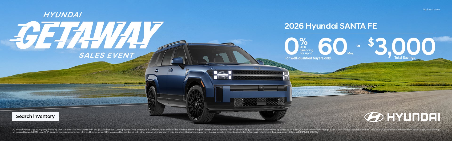 0% APR for 60 mos. or $3,000 Total Savings